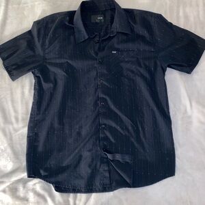 ⭐️ Hurley Black Pinstripe Button Down Shirt. Size XL.